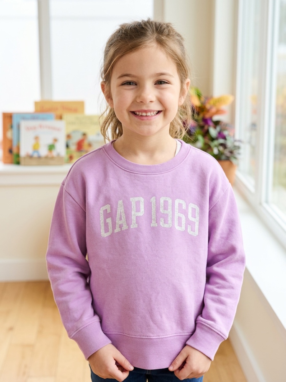 GAP Lavender Pullover Sweatshirt with GAP 1969 Logo